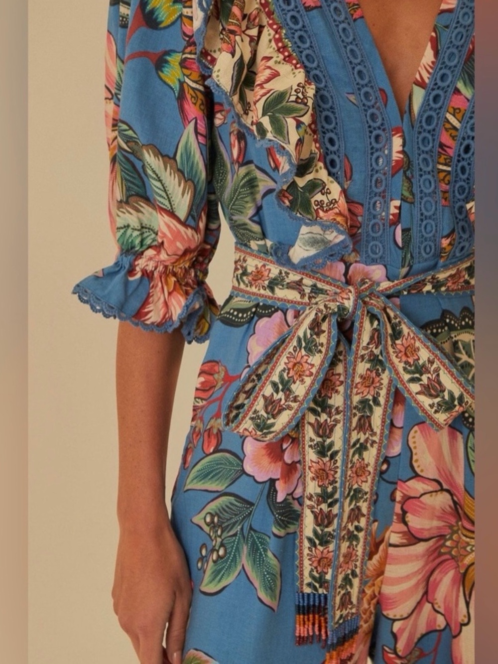 FARM Rio Wonderful Bouquet Blue Jumpsuit - Picture 4 of 4